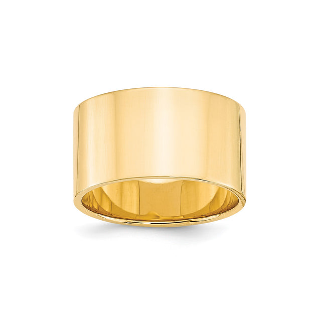 14k Yellow Gold Flat, Lightweight wedding band ring