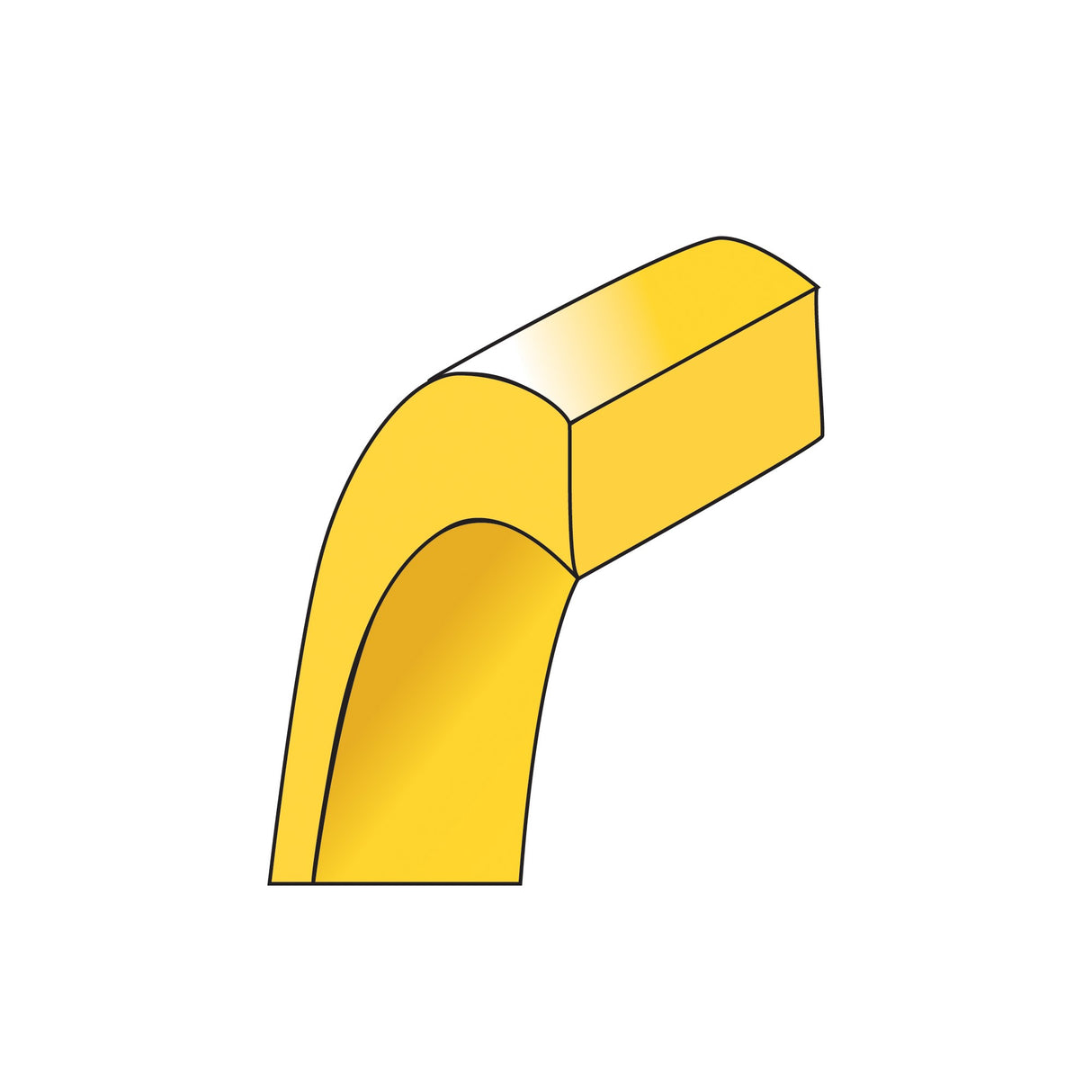 10k Yellow Gold Flat, Lightweight wedding band ring detail view