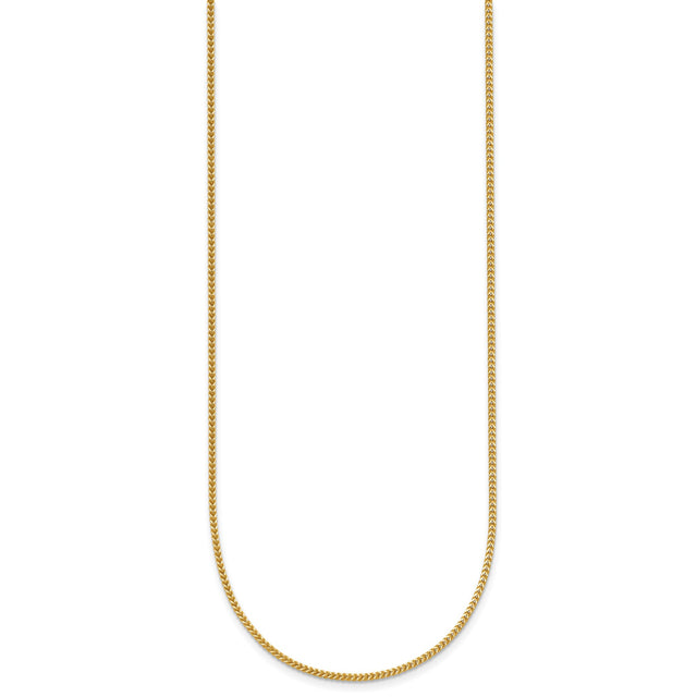 14K Yellow Gold 0.9 mm Franco Chain Necklace, Polished