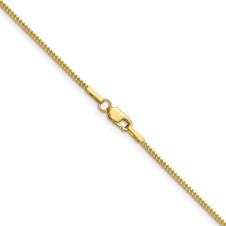 14K Yellow Gold 0.9 mm Franco Chain Necklace, Polished alternate angle