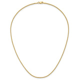 14K Yellow Gold 0.9 mm Franco Chain Necklace, Polished detail view
