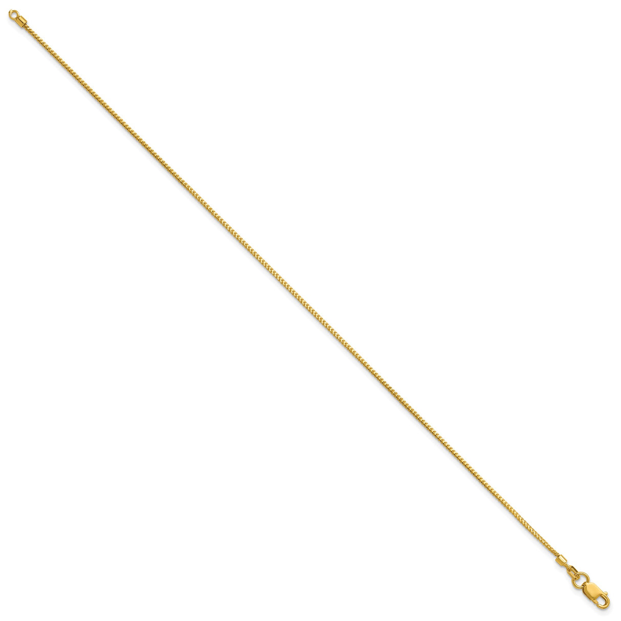 14K Yellow Gold 0.9 mm Franco Chain Bracelet, Polished
