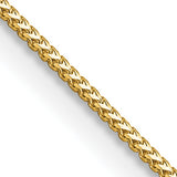 14K Yellow Gold 0.9 mm Franco Chain Necklace, Polished detail view