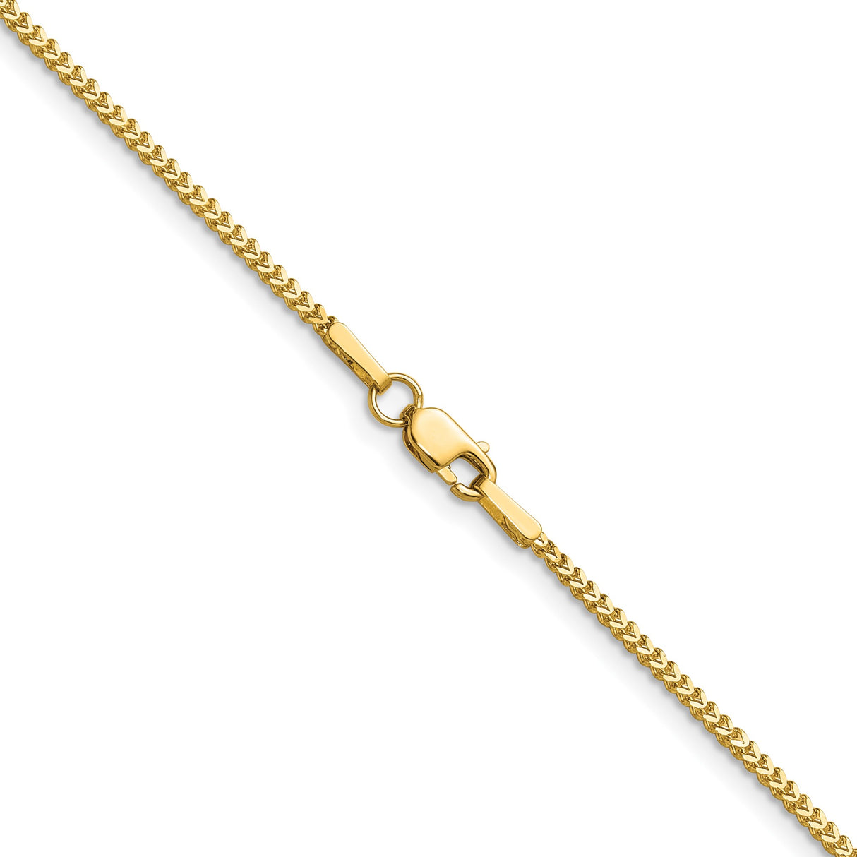 14K Yellow Gold 1 mm Franco Chain Necklace, Polished alternate angle