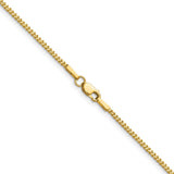 14K Yellow Gold 1 mm Franco Chain Necklace, Polished alternate angle