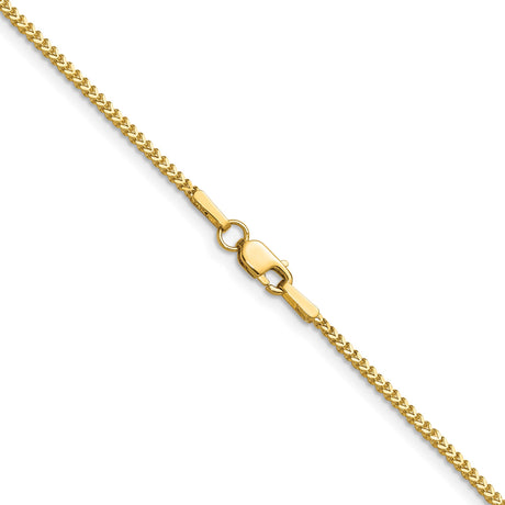 14K Yellow Gold 1 mm Franco Chain Necklace, Polished alternate angle
