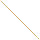 14K Yellow Gold 1 mm Franco Chain Bracelet, Polished alternate angle