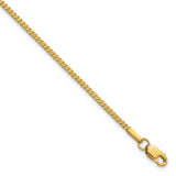 14K Yellow Gold 1 mm Franco Chain Bracelet, Polished shown for scale