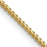 14K Yellow Gold 1 mm Franco Chain Necklace, Polished detail view
