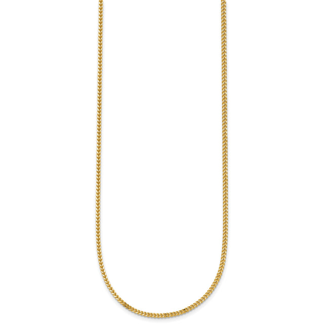 14K Yellow Gold 1.3 mm Franco Chain Necklace, Polished
