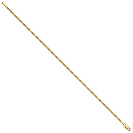 14K Yellow Gold 1.3 mm Franco Chain Bracelet, Polished alternate angle