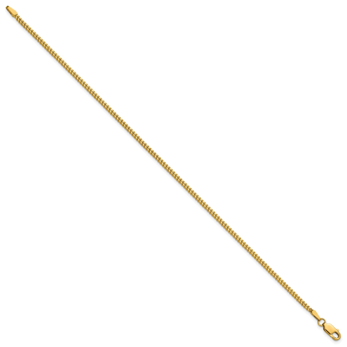 14K Yellow Gold 1.4 mm Franco Chain Bracelet, Polished