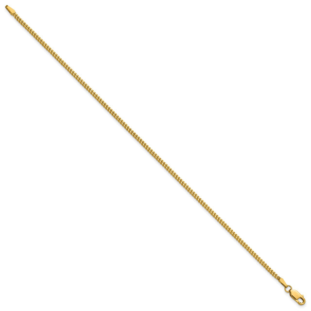 14K Yellow Gold 1.4 mm Franco Chain Bracelet, Polished