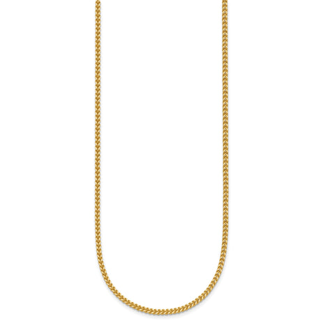 14K Yellow Gold 1.5 mm Franco Chain Necklace, Polished