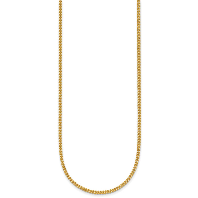 14K Yellow Gold 1.5 mm Franco Chain Necklace, Polished