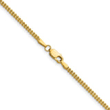 14K Yellow Gold 1.5 mm Franco Chain Necklace, Polished alternate angle