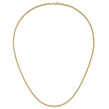 14K Yellow Gold 1.5 mm Franco Chain Necklace, Polished detail view