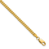 14K Yellow Gold 2 mm Franco Chain Bracelet, Polished shown for scale