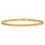 14K Yellow Gold 2.3 mm Franco Chain Bracelet, Polished detail view