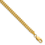 14K Yellow Gold 2.5 mm Franco Chain Bracelet, Polished shown for scale