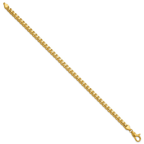 14K Yellow Gold 3.7 mm Franco Chain Anklet, Polished alternate angle