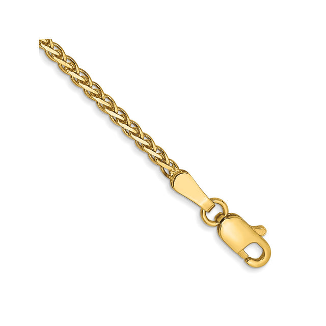 14K Yellow Gold 1.9 mm Polished Chain Bracelet, Solid