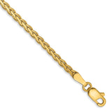 14K Yellow Gold 2.3 mm Polished Chain Bracelet, Solid