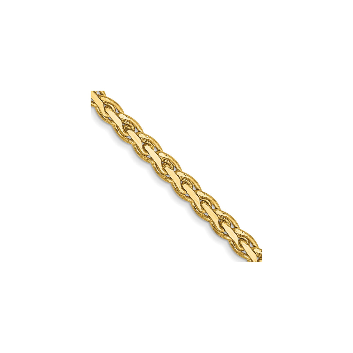 14K Yellow Gold 2.3 mm Polished Chain Necklace, Solid detail view