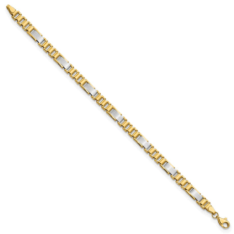 14K Two-tone Gold 8.5 mm Link Chain Bracelet