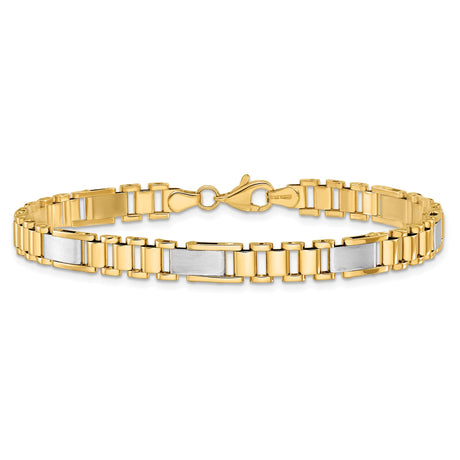 14K Two-tone Gold 8.5 mm Link Chain Bracelet alternate angle