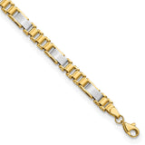 14K Two-tone Gold 8.5 mm Link Chain Bracelet shown for scale