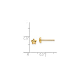 14k Yellow Gold Star Stud Earrings, Polished Five Point Celestial Design for Women