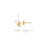 14k Yellow Gold Crescent Moon Stud Earrings, Polished Minimalist Celestial Jewelry for Women