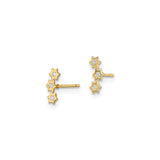 14k Yellow Gold Star Cluster Stud Earrings with Diamond Accent and Six-Pointed Star Design