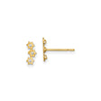 14k Yellow Gold Star Cluster Stud Earrings with Diamond Accent and Six-Pointed Star Design