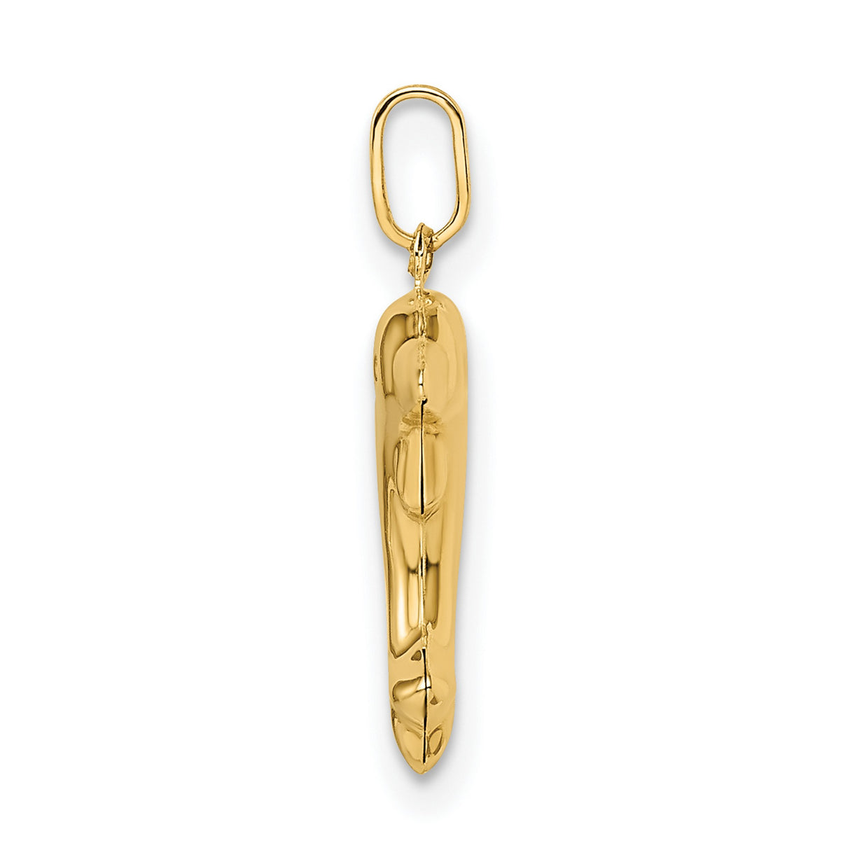 14k Yellow Gold Dolphin Pendant, Jumping Dolphin Ocean Life Charm, Nautical Sea-Inspired Jewelry