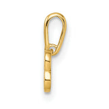 14k Yellow Gold Dog Bone Pendant with Cubic Zirconia, Pet Memorial Charm for Women