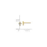 14k Yellow Gold Cross Pendant with Cubic Zirconia, Minimal Unisex Religious Charm