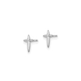 14k White Gold Cross Pendant, Minimalist Religious Design for Men and Women