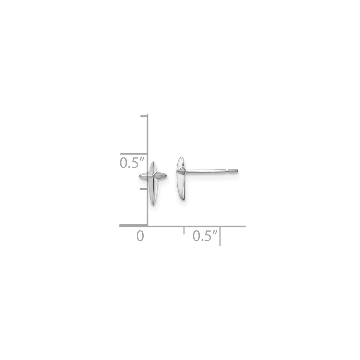 14k White Gold Cross Pendant, Minimalist Religious Design for Men and Women