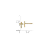 14k Yellow Gold Cross Pendant with Cubic Zirconia, Minimalist Religious Jewelry for Men and Women