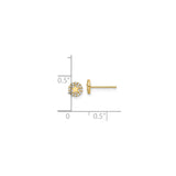 14k Yellow Gold Star Stud Earrings with Cubic Zirconia, Celestial Minimalist Design for Women