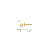 14k Yellow Gold Star Stud Earrings, Polished Five-Point Celestial Design for Women and Girls