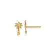 14k Yellow Gold Palm Tree Stud Earrings, Tropical Island Beach-Inspired Design for Women