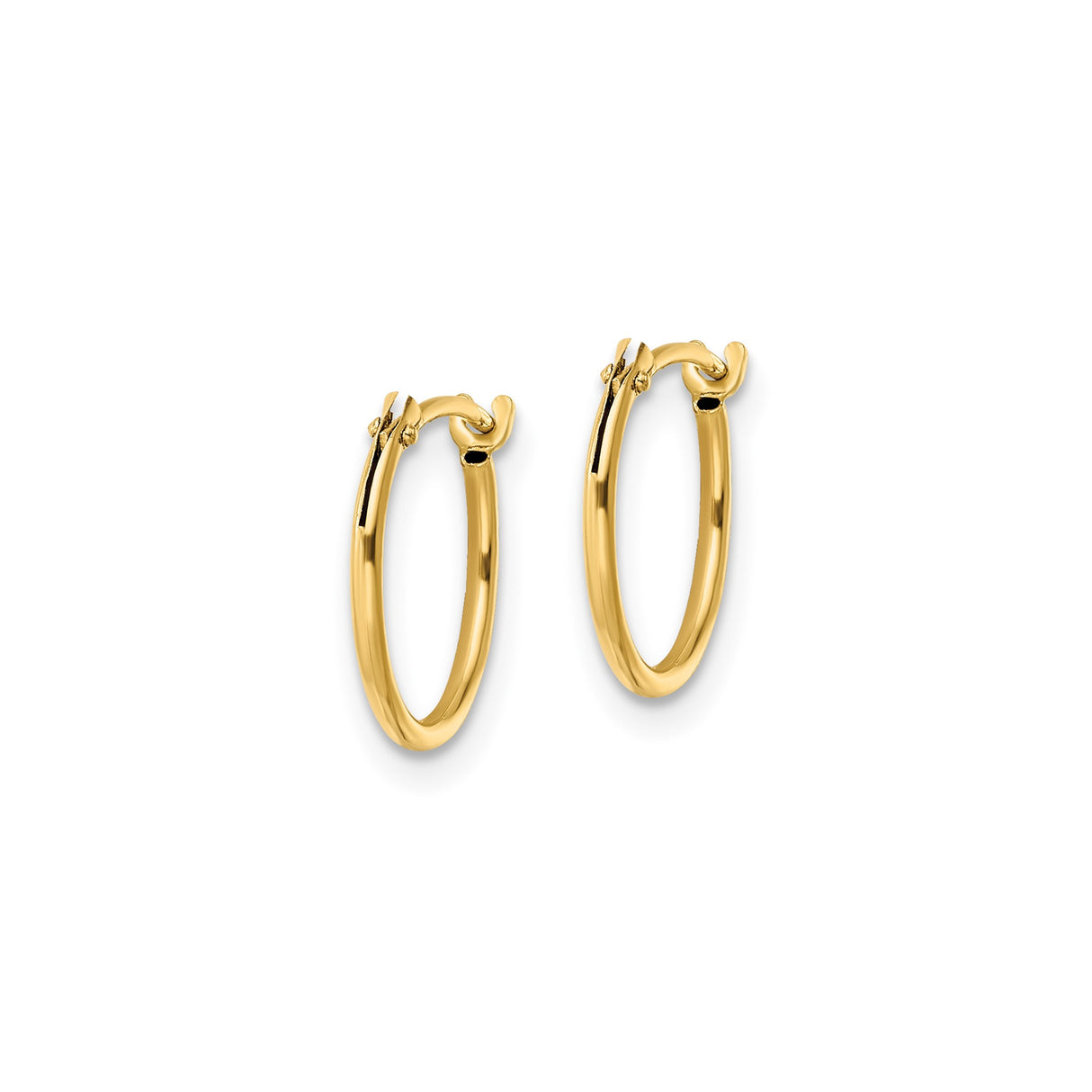 14k Yellow Gold Small Hoop Earrings, Polished Finish, Minimalist Design for Women