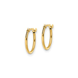 14k Yellow Gold Small Hoop Earrings, Polished Finish, Minimalist Design for Women