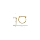 14k Yellow Gold Small Hoop Earrings, Polished Finish, Minimalist Design for Women
