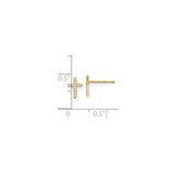14k Yellow Gold Cross Pendant with Cubic Zirconia Accent, Classic Spiritual Design for Men and Women