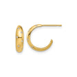 14k Yellow Gold Hoop Earrings with Cubic Zirconia Accents, Modern Minimalist Huggie Style