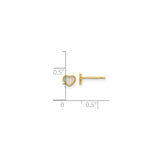 14k Yellow Gold Heart Stud Earrings with Mother of Pearl Inlay, Minimalist Design